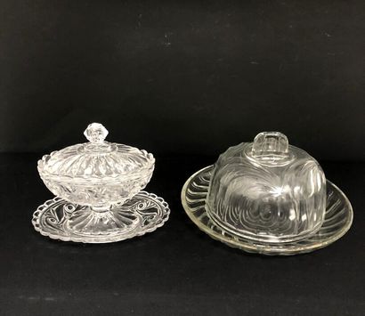 BACCARAT :
Confiturier en cristal moulé à...