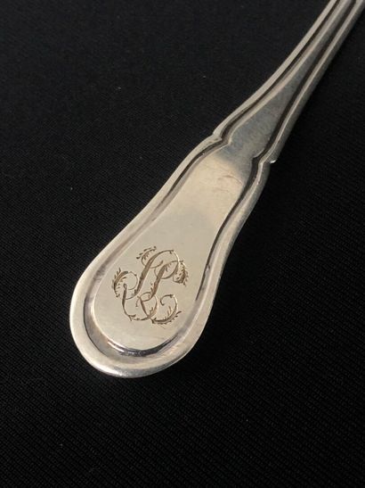 Trois CUILLERES en argent 950/°°° modèle...