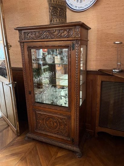 Breton oak WINDOW opening by a door with...