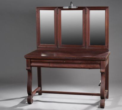 COIFFEUSE in stained wood, opening with a...