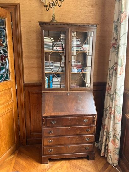 Mahogany LIBRARY-SCRIBAN opening with three...
