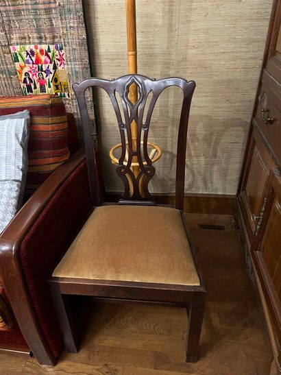 SUITE of four chairs and a pair of wooden...