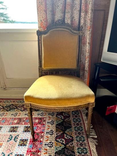 LOT of a chair and a pair of armchairs Louis...
