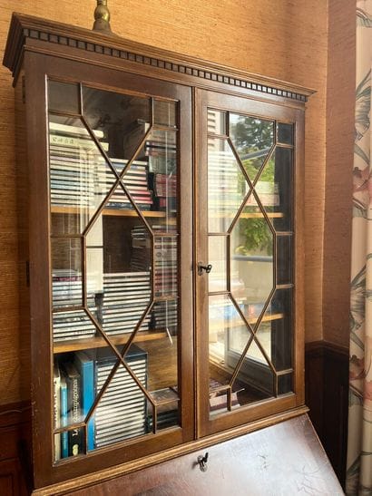 Mahogany LIBRARY-SCRIBAN opening with three...