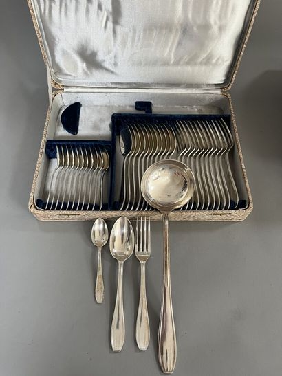 LOT of two art deco style silver-plated menagère...