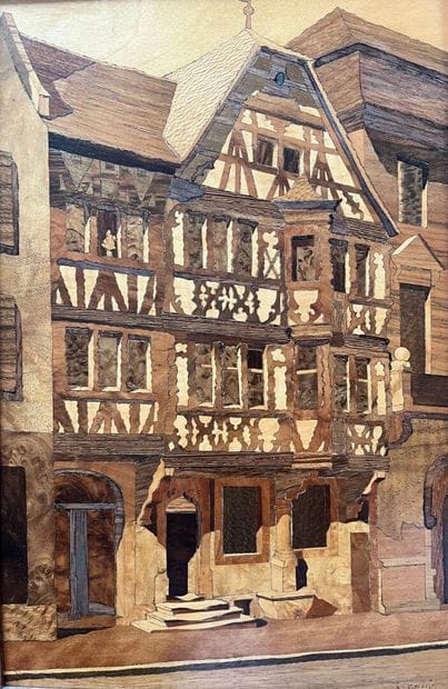 STRAUB (workshop).
View of a half-timbered...