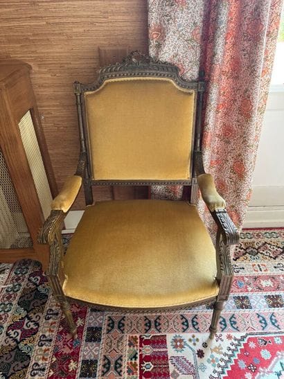 LOT of a chair and a pair of armchairs Louis...