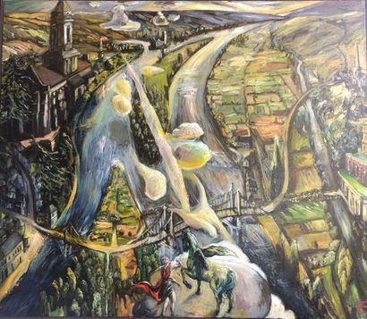 François DEVOUGE (XX-XXI)
Pégase et la Loire.
Huile...