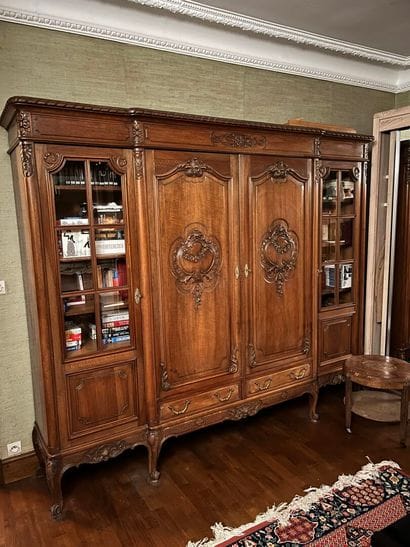 Louis XV style walnut LIBRARY opening on...