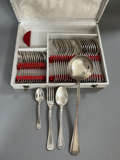 LOT of two art deco style silver-plated menagère...