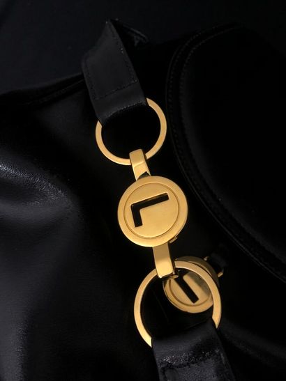 LANCEL :
Black leather shoulder bag with...