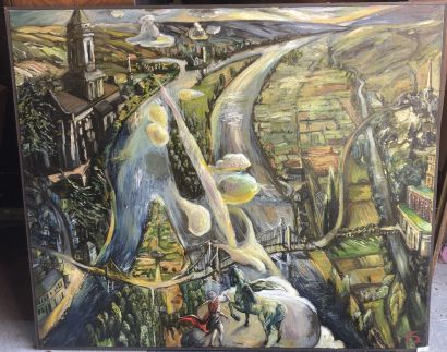 François DEVOUGE (XX-XXI)
Pégase et la Loire.
Huile...
