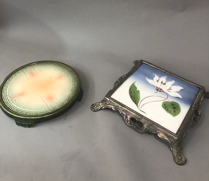 LOT OF TWO PLATES BENEATH:
one round with...