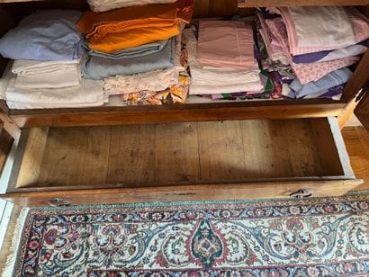LARGE walnut cupboard opening with two doors...