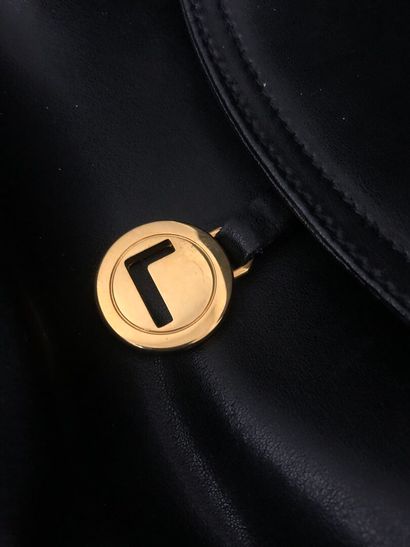 LANCEL :
Black leather shoulder bag with...