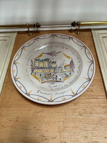 Earthenware plate, French Revolution theme.
As...
