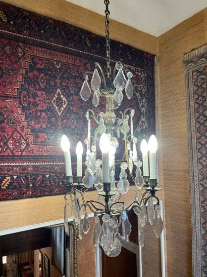 Bronze cage LIGHT with six light arms and...