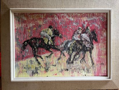 MODERN SCHOOL :
Lot of two paintings representing...