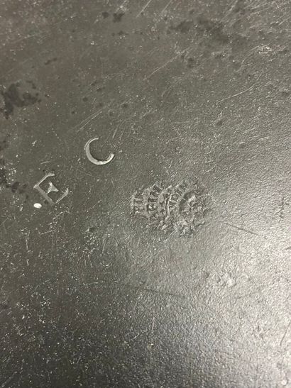 Pewter ECUELLE in the Rocaille style and...