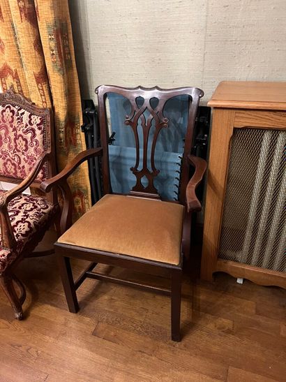 SUITE of four chairs and a pair of wooden...