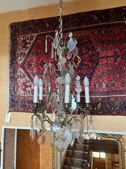 Bronze cage LIGHT with six light arms and...