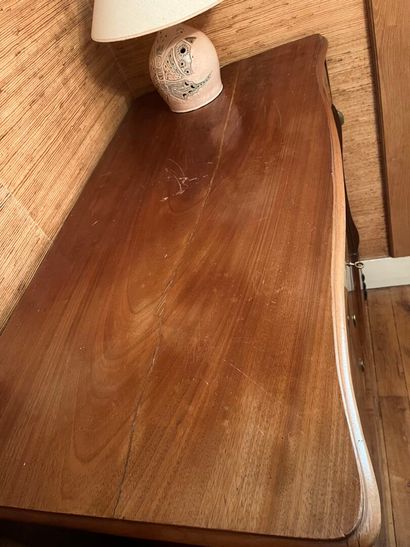 WOODEN COMMODE (?) with polychrome or inlaid...