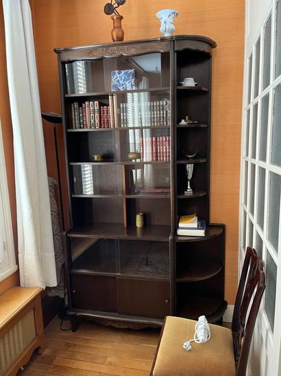 SUITE of two glazed bookcases and a corner...