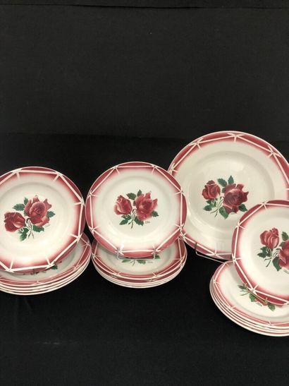 SARREGUEMINES: 
- Earthenware service set,...