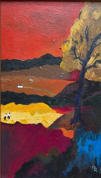 MODERN SCHOOL :
Naïve landscape.
oil on isorel...