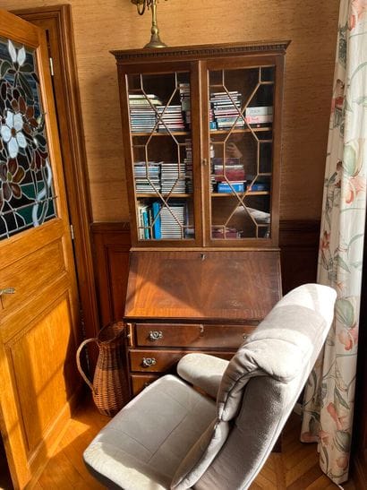 Mahogany LIBRARY-SCRIBAN opening with three...