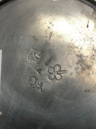 Pewter ECUELLE in the Rocaille style and...