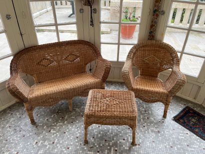 DIFFERENT parts of wicker living rooms including...