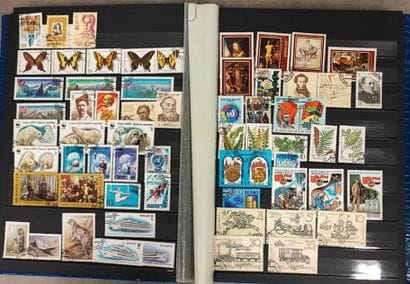 An incomplete collection of Russian stamps...