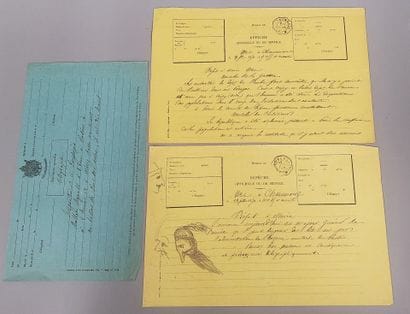 War of 1870/71: batch of three telegraph...