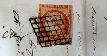 Stamp No. 7 - 1 Franc Vermillon
three touched...