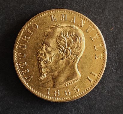 A 20 lire Vittorio Emanuele II 1865 gold...
