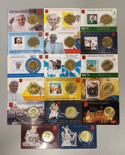 Vatican - 50 Centimes - Lot of 17 coincards...