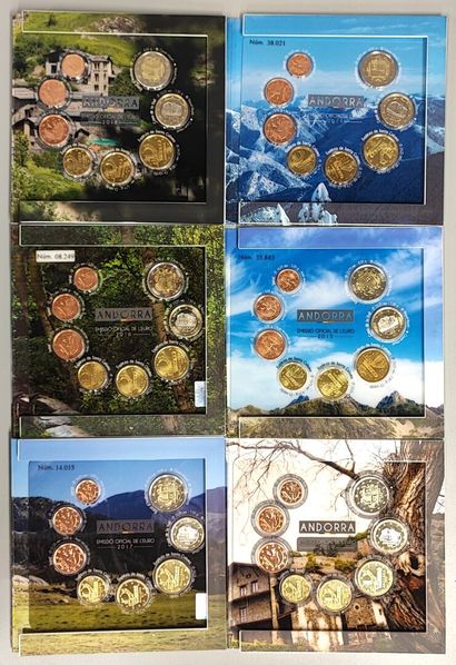 Andorra - Set of 6 BU series, 2014, 2015,...