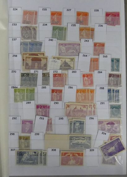 Four stock albums of mint stamps of France...