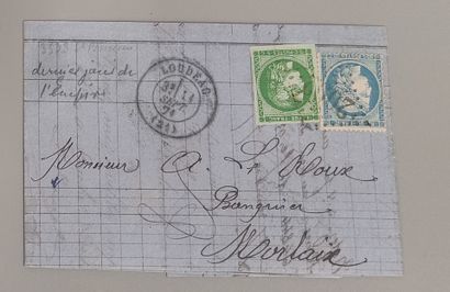 Stamps N° 37 + 42 B (scissors touching the...