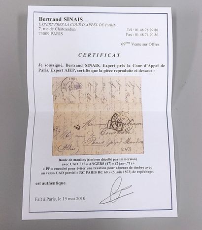 Boule de Moulins (stamp removed by immersion)
with...