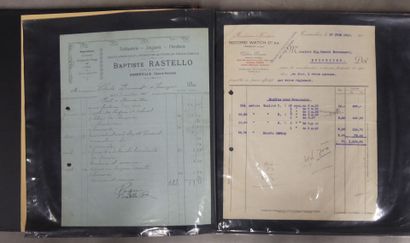 A binder containing approximately 91 invoices,...