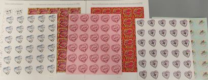 Lot of adhesive hearts in sheets including...