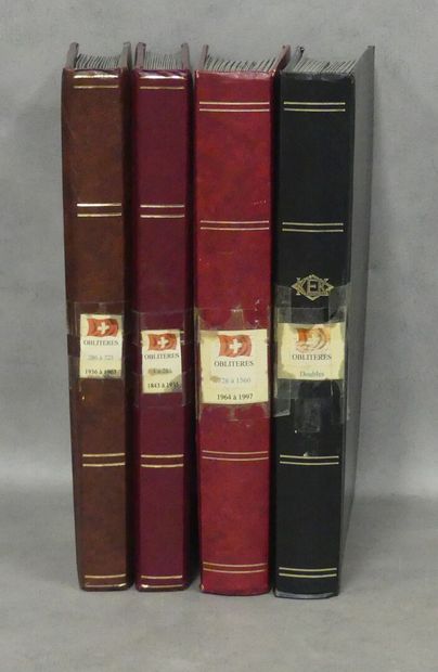 Four stock albums from Switzerland, cancelled...