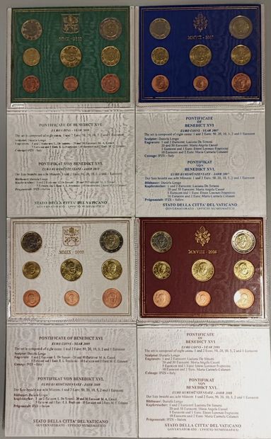 Vatican - Set of 4 BU series 2007, 2008,...