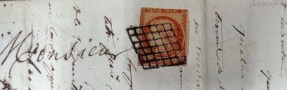 Stamp No. 7 - 1 Franc Vermillon
three touched...