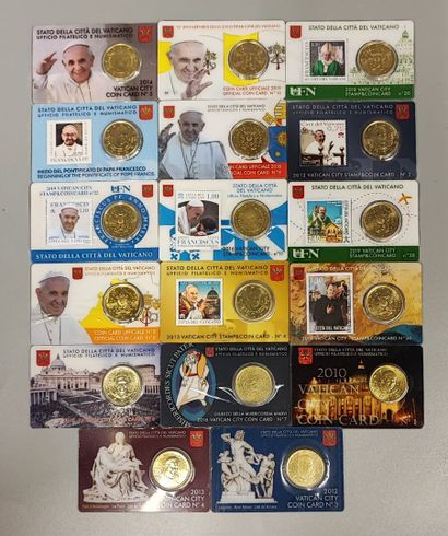 Vatican - 50 Centimes - Lot of 17 coincards...