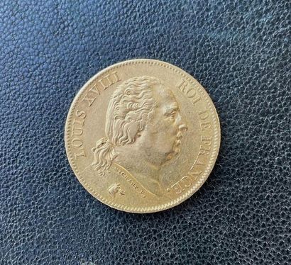A 40 francs gold coin Louis XVIII 1818 W...