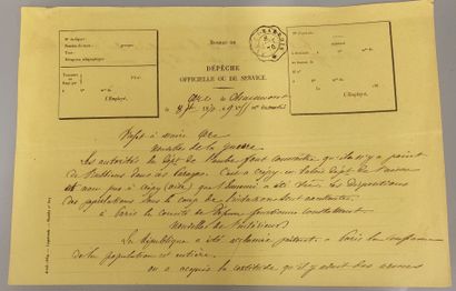 War of 1870/71: batch of three telegraph...