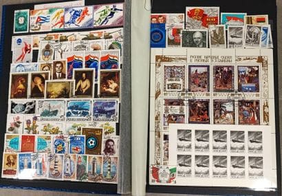 An incomplete collection of Russian stamps...